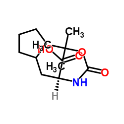 (S)-2-((叔丁氧基羰基)氨基)-3-环戊基丙酸结构式