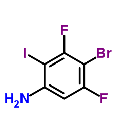 4-溴-3,5-二氟-2-碘苯胺结构式