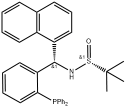 [S(R)]-N-[(S)-[2-(二苯基膦基)苯基]-1-萘甲基]-2-甲基-2-丙烷亚磺酰胺图片