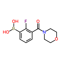 2-氟-3-(吗啉-4-羰基)苯基硼酸结构式