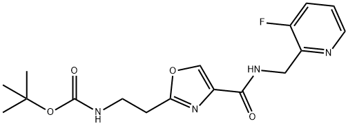 (2-(4-(((3-氟吡啶-2-基)甲基)氨甲酰)恶唑-2-基)乙基)氨基甲酸叔丁酯结构式