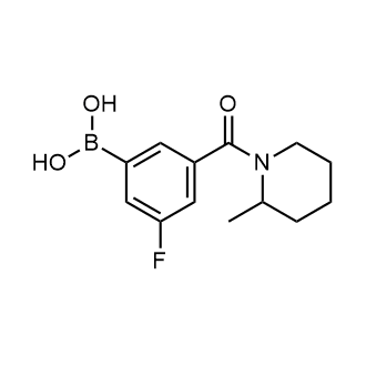 (3-氟-5-(2-甲基哌啶-1-羰基)苯基)硼酸结构式