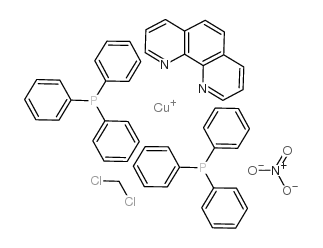 (1,10-菲啰啉)双(三苯基磷)硝酸铜二氯甲烷络合物结构式