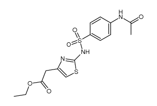 {2-[(N-acetyl-sulfanilyl)-amino]-thiazol-4-yl}-acetic acid ethyl ester Structure
