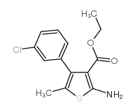 2-氨基-4-(3-氯苯基)-5-甲基-3-噻吩羧酸乙酯结构式
