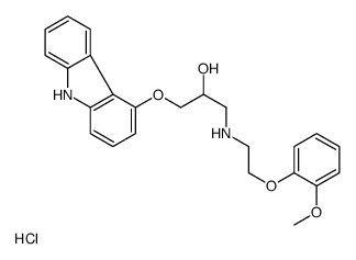1-(9H-carbazol-4-yloxy)-3-[2-(2-methoxyphenoxy)ethylamino]propan-2-ol,hydrochloride结构式