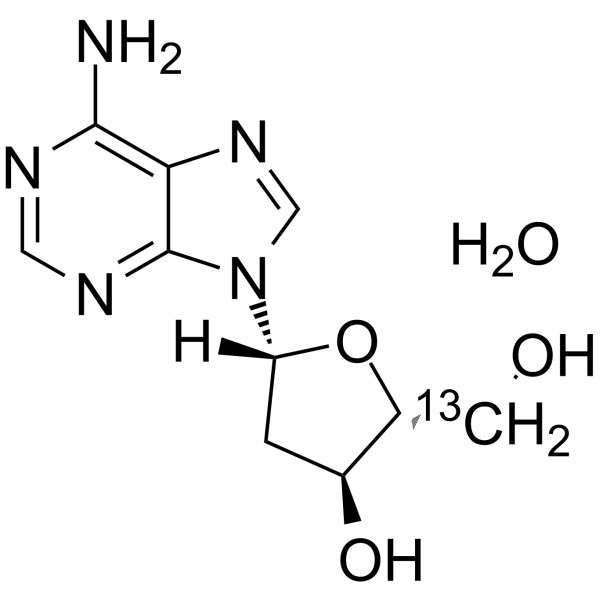 2'-Deoxyadenosine monohydrate-5′-13C Structure