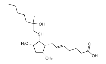 9,11,15-Trihydroxy-15-methyl-13-thia-5-prostensaeure结构式