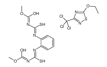 5-ethoxy-3-(trichloromethyl)-1,2,4-thiadiazole,methyl N-[[2-(methoxycarbonylcarbamothioylamino)phenyl]carbamothioyl]carbamate结构式