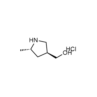 ((3S,5S)-5-甲基吡咯烷-3-基)甲醇盐酸盐结构式