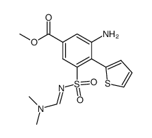 3-amino-4-(2-thienyl)-5-N,N-dimethylaminomethylene-aminosulfonyl-benzoic acid methyl ester Structure