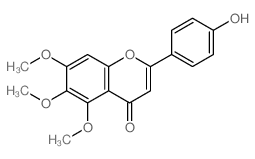 4H-1-Benzopyran-4-one,2-(4-hydroxyphenyl)-5,6,7-trimethoxy-结构式