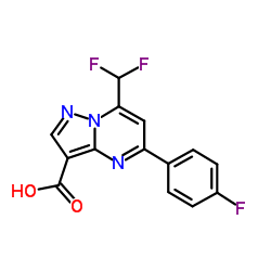 7-(二氟甲基)-5-(4-氟苯基)吡唑并-[1,5-a]嘧啶-3-羧酸结构式