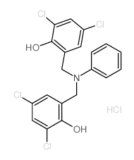 2,4-dichloro-6-[[(3,5-dichloro-2-hydroxy-phenyl)methyl-phenyl-amino]methyl]phenol结构式