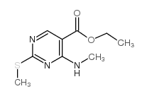 2-(甲硫基)-4-(甲氨基)嘧啶-5-甲酸乙酯结构式