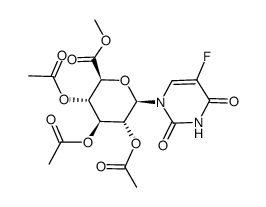 5-Fluorouracil N-β-D-Glucuronide Methyl Ester, 2,3,4-Triacetate Structure