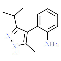 Benzenamine, 2-[5-methyl-3-(1-methylethyl)-1H-pyrazol-4-yl]- (9CI) structure