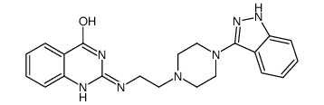2-[[2-[4-(1H-吲唑-3-基)-1-哌嗪]乙基]氨基]-4(1H)-喹唑啉酮结构式