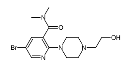 5-bromo-2-[4-(2-hydroxy-ethyl)-piperazin-1-yl]-N,N-dimethyl-nicotinamide结构式