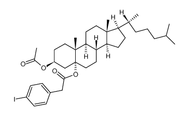 5α-cholestane-3β,5-diol 3-acetate 5-(4-iodophenyl)acetate结构式