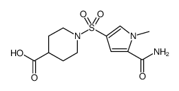 4-Piperidinecarboxylic acid, 1-[[5-(aminocarbonyl)-1-methyl-1H-pyrrol-3-yl]sulfonyl] Structure