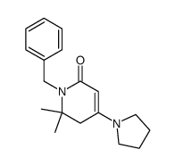 1-Benzyl-4-(1-pyrrolidinyl)-6,6-dimethyl-5,6-dihydro-2(1H)-pyridon结构式