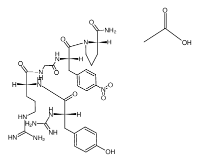 N1-amidino-L-tyrosyl-D-arginylglycyl-L-4-nitrophenylalanyl-L-prolinamide diacetate结构式