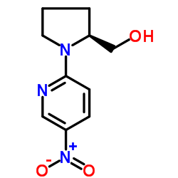 (S)-(-)-N-(5-硝基-2-吡啶基)脯氨醇结构式