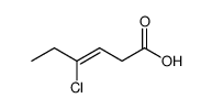 4-chloro-3-hexenoic acid Structure