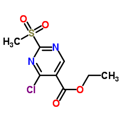 Ethyl 4-chloro-2-(methylsulfonyl)-5-pyrimidinecarboxylate结构式