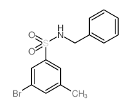 N-苄基-3-溴-5-甲基苯磺酰胺结构式