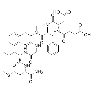 琥珀酰基-天冬氨酰-苯丙氨酰-(N-甲基)-苯丙氨酰-甘氨酰-亮氨酰-蛋氨酸胺结构式