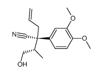 (2S,3S)-(+)-2-methyl-3-cyano-3-(3,4-dimethoxyphenyl)hex-5-enol Structure