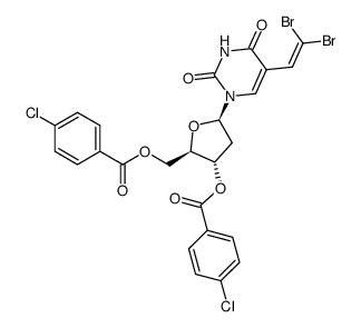 3',5'-di-O-(4-chlorobenzoyl)-5-(2-dibromovinyl)-2'-deoxyuridine结构式