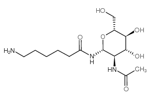2-乙酰氨基-N-(e-氨基己酰基)-2-脱氧-β-D-吡喃葡萄糖胺结构式