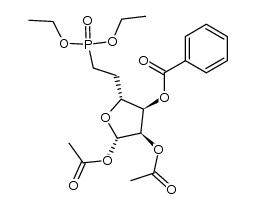 (2S,3R,4R,5R)-4-(benzoyloxy)-5-(2-(diethoxyphosphoryl)ethyl)tetrahydrofuran-2,3-diyl diacetate结构式