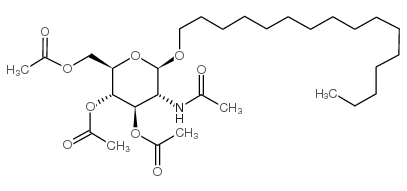 十六烷基-2,3,4,6-四-氧-乙酰基-β-D-吡喃氨基葡萄糖苷结构式