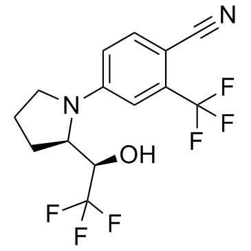 4-((R)-2-((R)-2,2,2-三氟-1-羟乙基)呲咯烷-1)-2-三氟甲基苯腈结构式