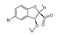 cis-5-bromo-3-hydroxy(OD)-2-nitro-2,3-(2-D)dihydrobenzo(b)furan结构式