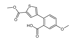 5-methoxy-2-(5-methoxycarbonylthiophen-3-yl)benzoic acid结构式