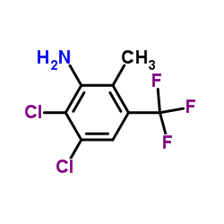 2,3-二氯-6-甲基-5-(三氟甲基)苯胺结构式