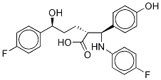 (2R,5S)-5-(4-Fluorophenyl)-2-[(S)-[(4-fluorophenyl)amino](4-hydroxyphenyl)methyl]-5-hydroxypentanoic acid Structure