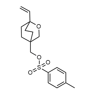 (1-乙烯基-2-氧杂二环[2.2.2]辛-4-基)甲基4-甲基苯磺酸盐结构式