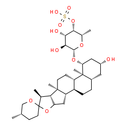 1-O-(fucopyranosyl-(4'-sulfate))-5-spirostane-1,3-diol structure