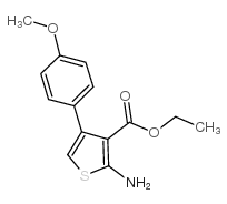 2-氨基-4-(4-甲氧基苯基)-3-噻吩羧酸乙酯结构式
