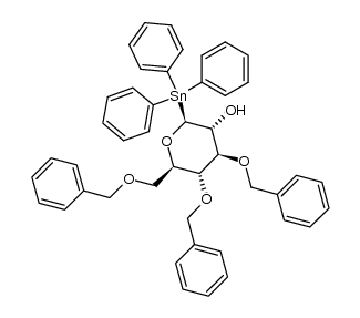 triphenyl(3,4,6-tri-O-benzyl-β-D-glucopyranosyl)stannane Structure