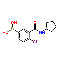 (4-chloro-3-(cyclopentylcarbamoyl)phenyl)boronic acid Structure