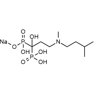 Sodium hydrogen(1-hydroxy-3-(isopentyl(methyl)amino)-1-phosphonopropyl)phosphonate Structure