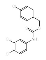 CARBANILIC ACID, 3,4-DICHLORODITHIO-, p-CHLOROBENZYL ESTER Structure