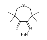 3,3,6,6-Tetramethyl-1-thia-cycloheptan-4,5-dion-4-hydrazon结构式